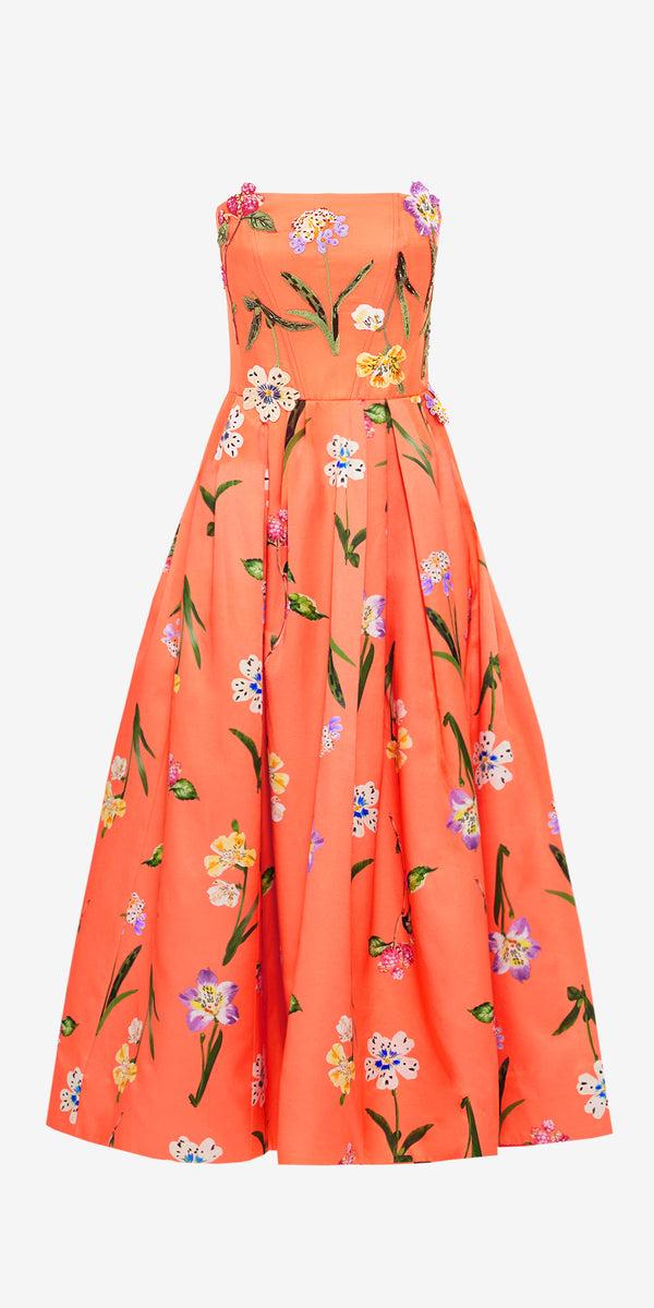 leo lin Lynn Bustier Midi Dress