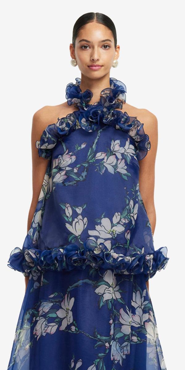Leo Lin Michelle Ruffled Halterneck Top