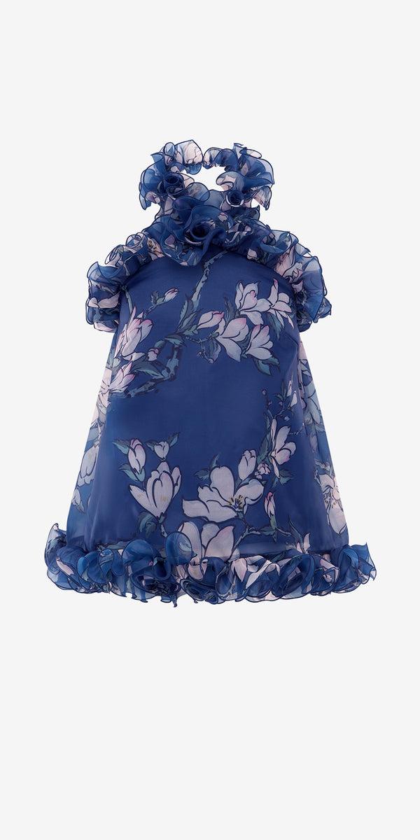 leo lin Michelle Ruffled Halterneck Top