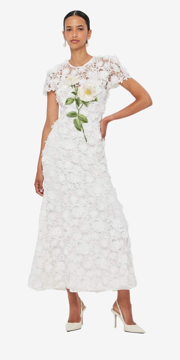 Leo Lin Monique Embroidered Lace Maxi Dress