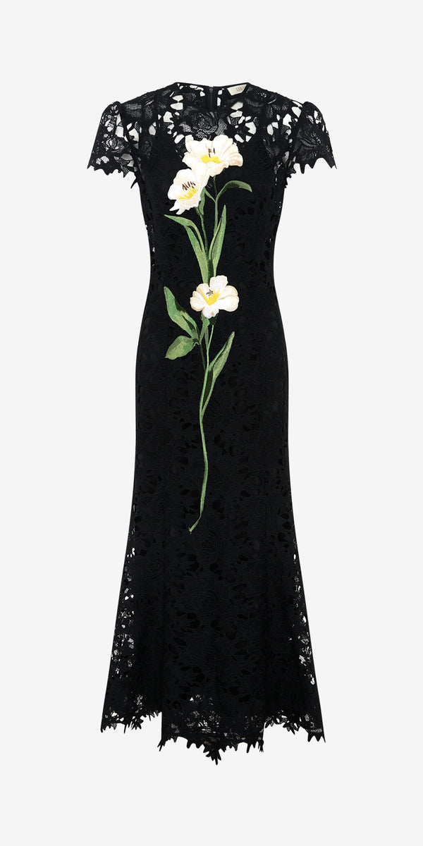 leo lin Monique Embroidered Lace Maxi Dress