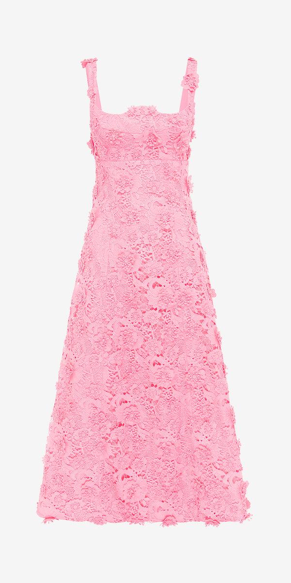 leo lin Odette Lace Midi Dress