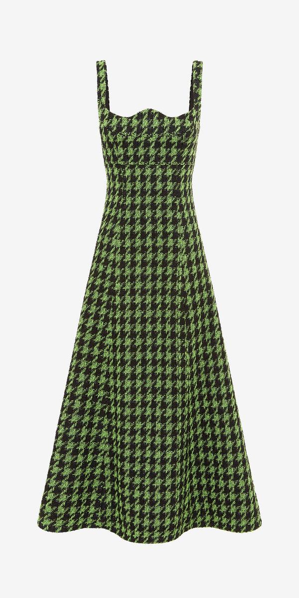leo lin Odette Tweed Midi Dress