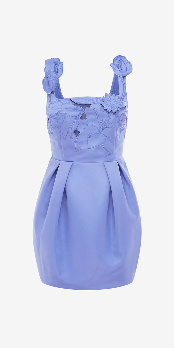 leo lin Piper Appliqué Bell Shape Mini Dress