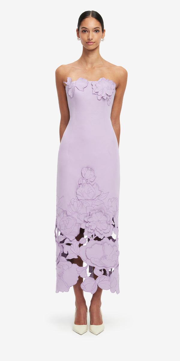 Leo Lin Rayna Appliqué Bustier Maxi Dress