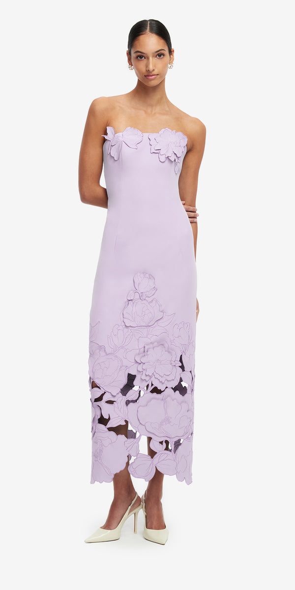 Leo Lin Rayna Appliqué Bustier Maxi Dress