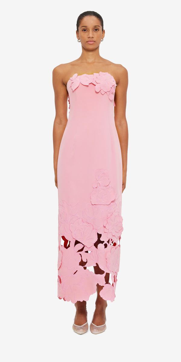 Leo Lin Rayna Appliqué Bustier Maxi Dress