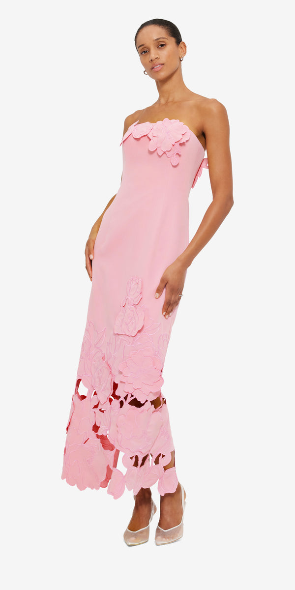 Leo Lin Rayna Appliqué Bustier Maxi Dress