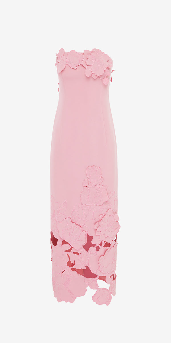 leo lin Rayna Appliqué Bustier Maxi Dress