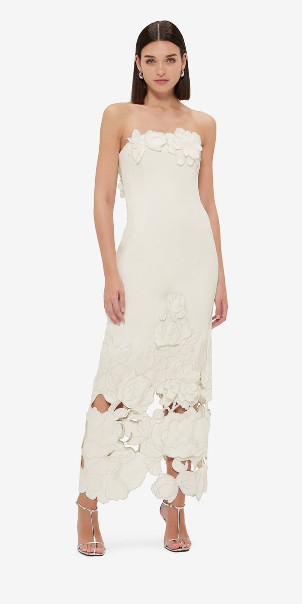 Leo Lin Rayna Appliqué Bustier Maxi Dress