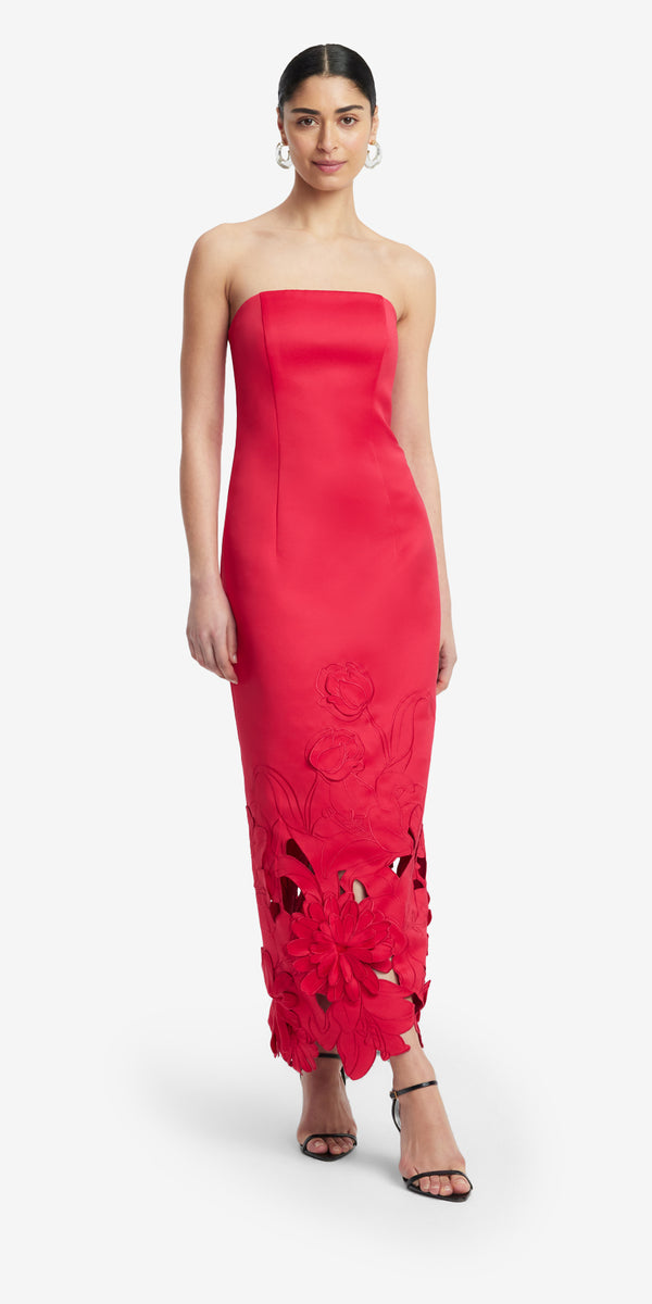Leo Lin Rayna Appliqué Bustier Maxi Dress
