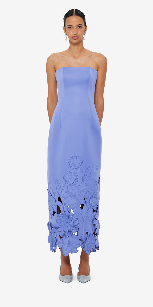 Leo Lin Rayna Appliqué Bustier Maxi Dress