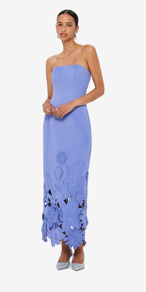 Leo Lin Rayna Appliqué Bustier Maxi Dress
