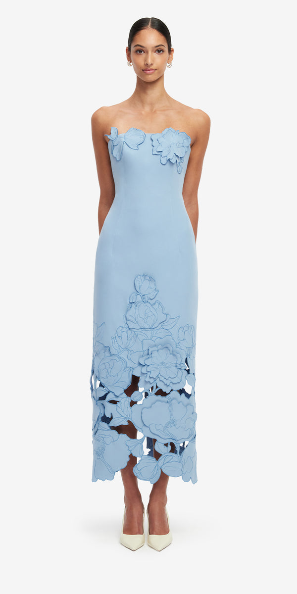 Leo Lin Rayna Appliqué Bustier Maxi Dress