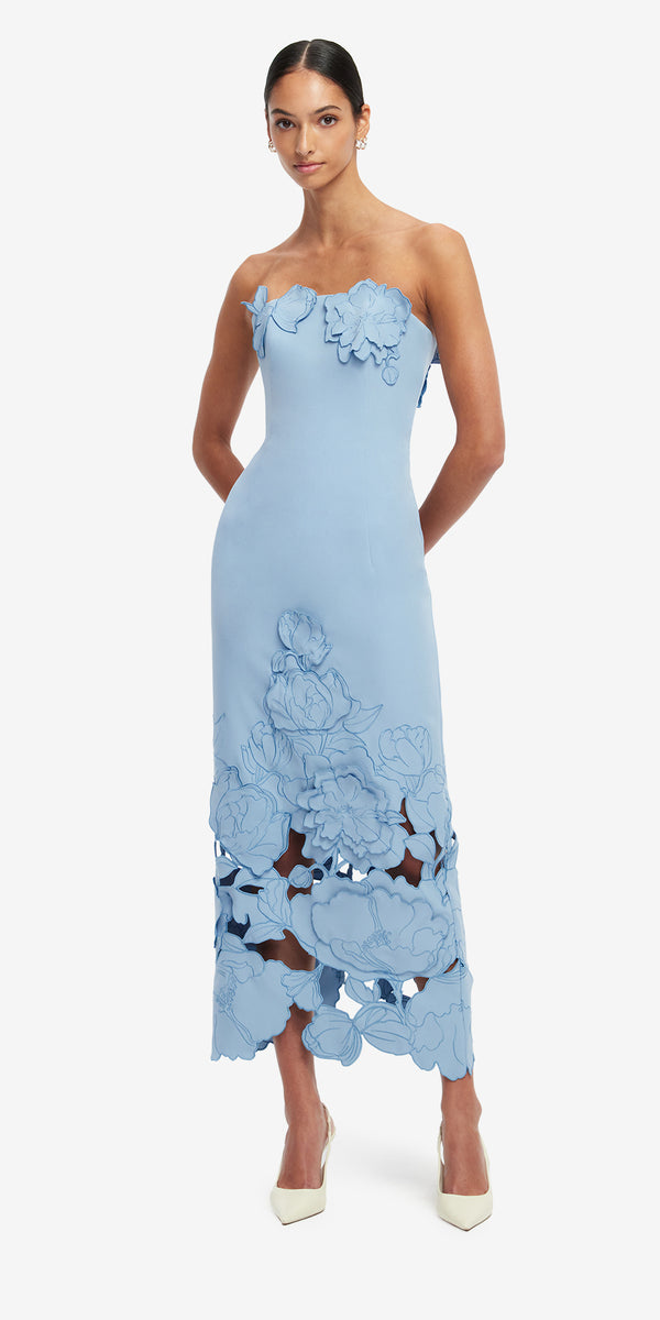 Leo Lin Rayna Appliqué Bustier Maxi Dress