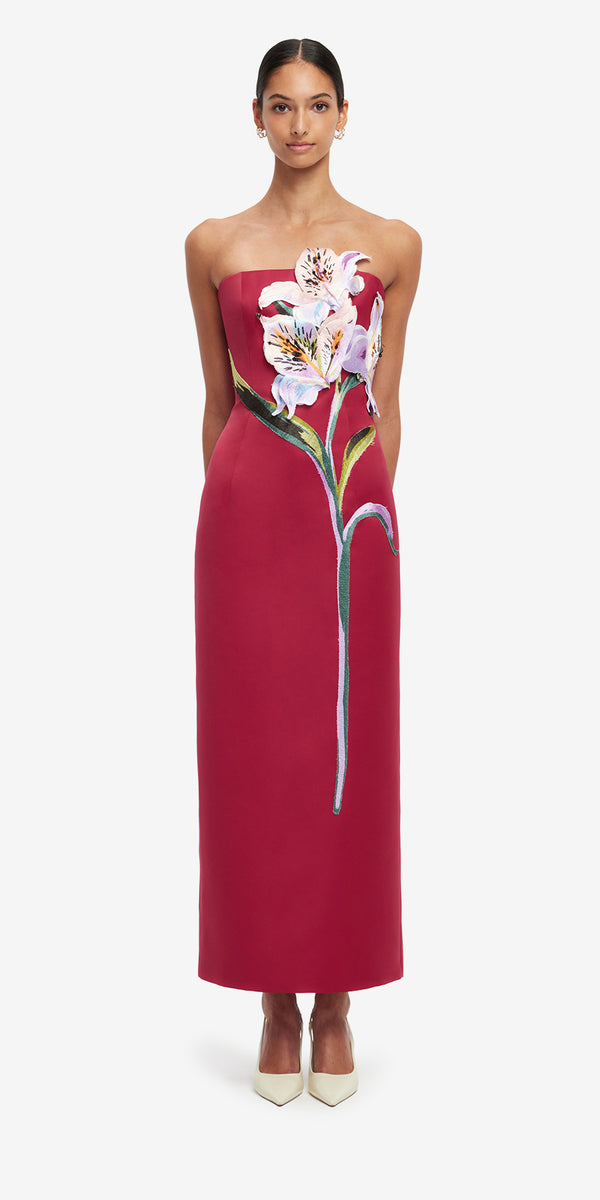 Leo Lin Rayna Appliqué Floral Maxi Dress