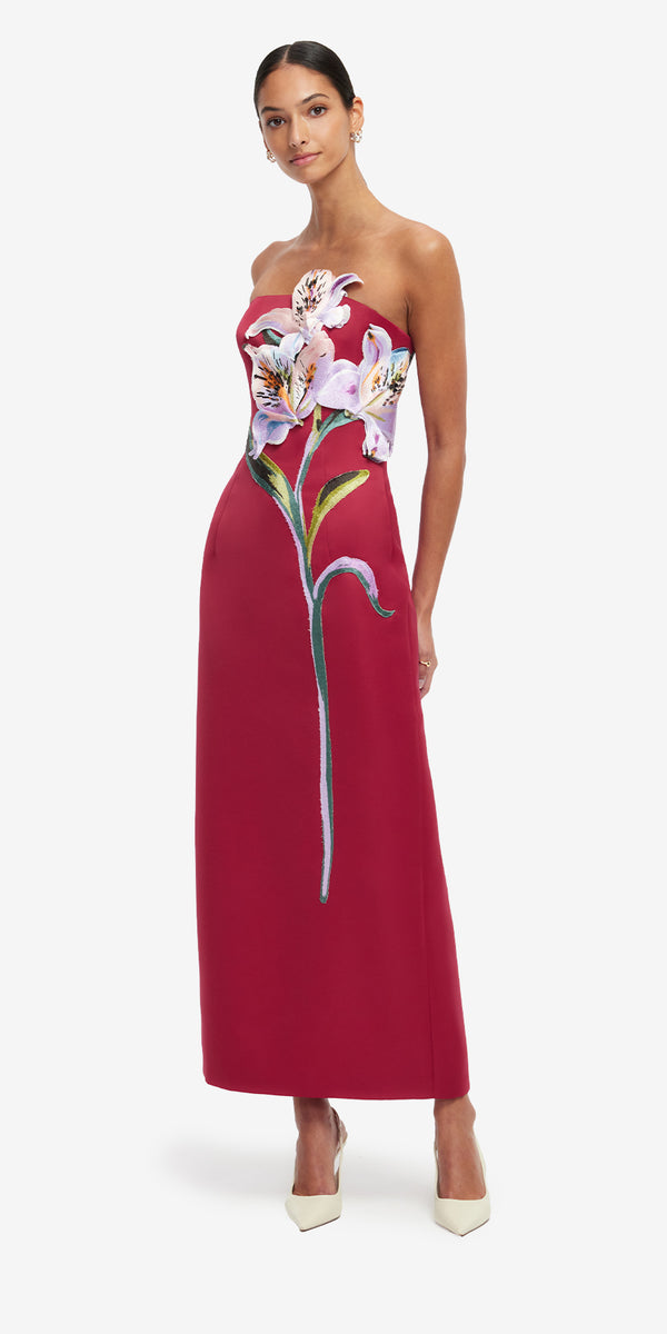 Leo Lin Rayna Appliqué Floral Maxi Dress