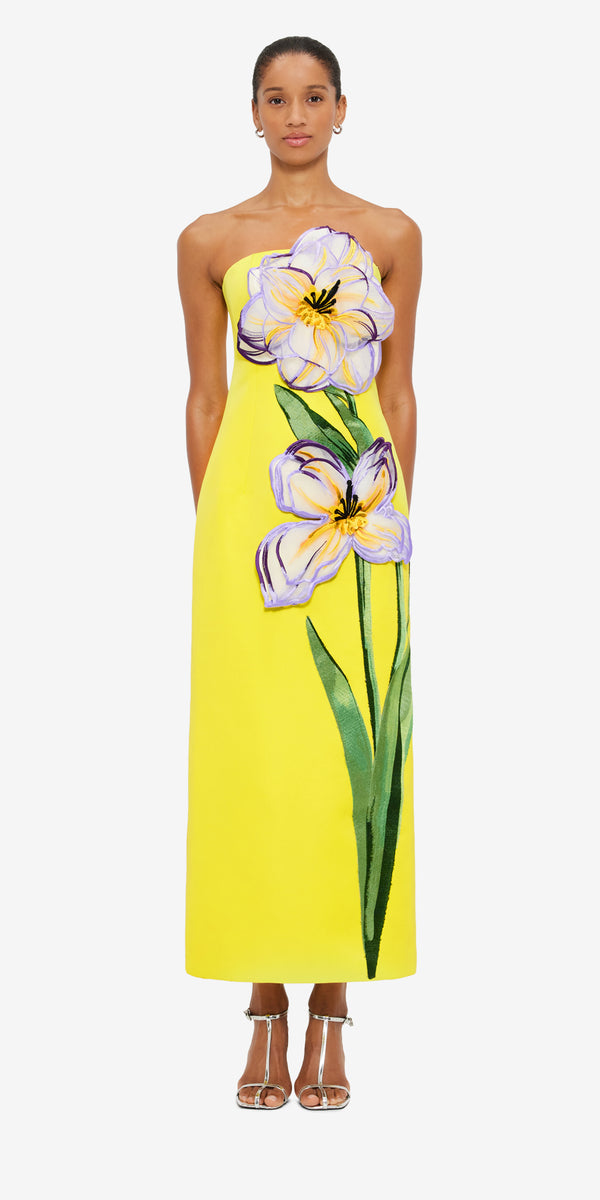 Leo Lin Rayna Appliqué Floral Maxi Dress