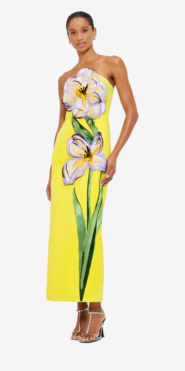 Leo Lin Rayna Appliqué Floral Maxi Dress