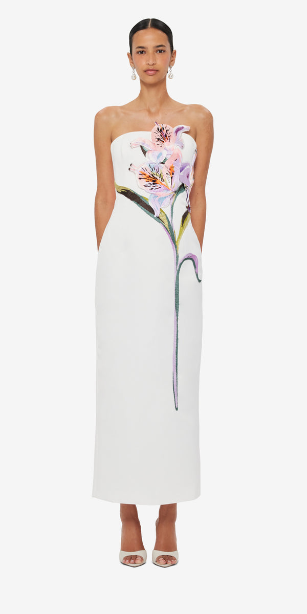 Leo Lin Rayna Appliqué Floral Maxi Dress