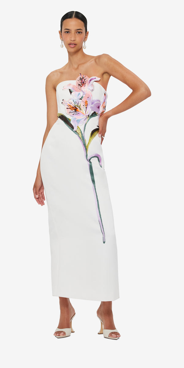 Leo Lin Rayna Appliqué Floral Maxi Dress