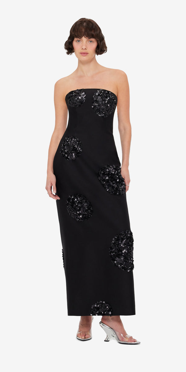 Leo Lin Rayna Embellished Bustier Maxi Dress