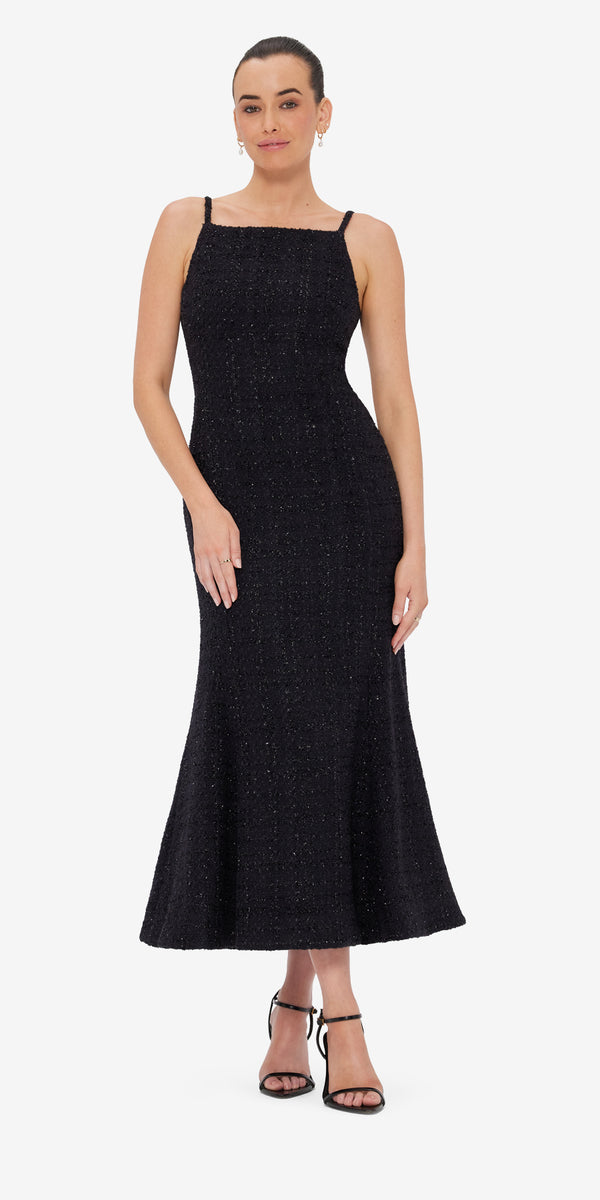 Leo Lin Regina Tweed Midi Dress