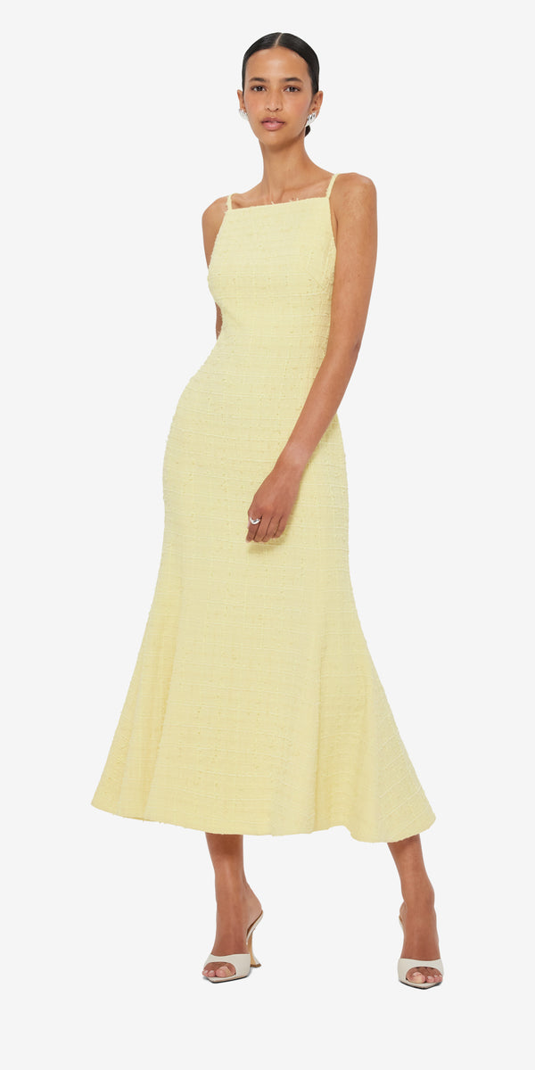 Leo Lin Regina Tweed Midi Dress