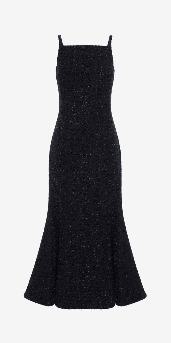 leo lin Regina Tweed Midi Dress