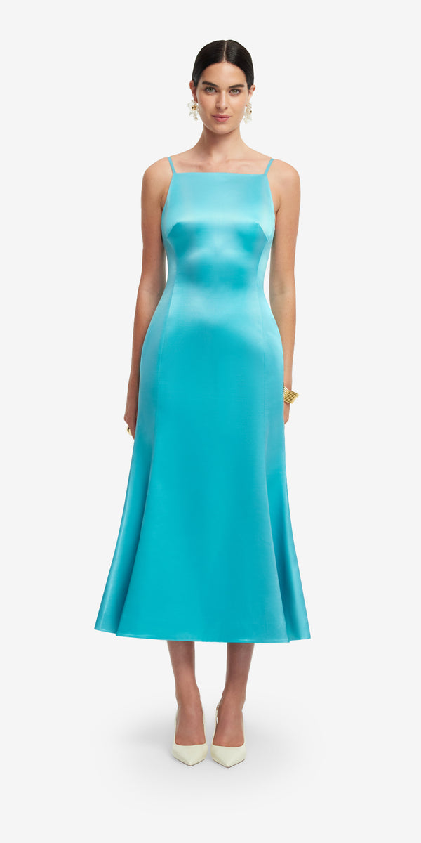 Leo Lin Regina Wool Blend Midi Dress