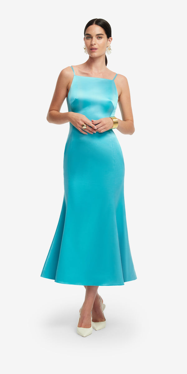 Leo Lin Regina Wool Blend Midi Dress