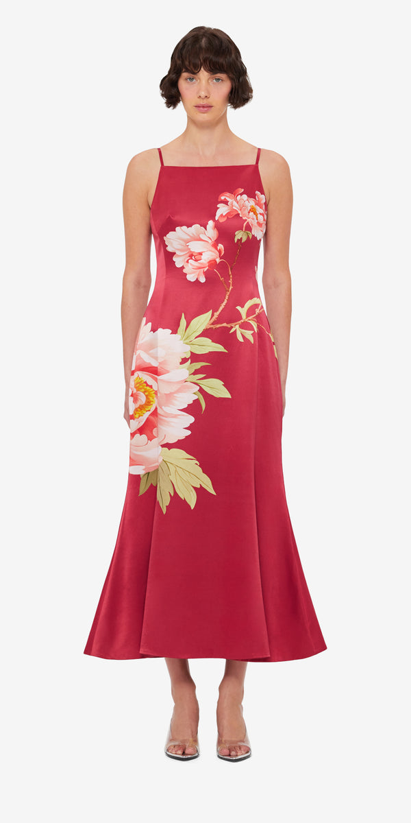 Leo Lin Regina Wool Blend Midi Dress