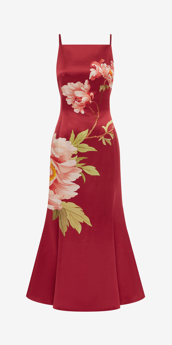 leo lin Regina Wool Blend Midi Dress