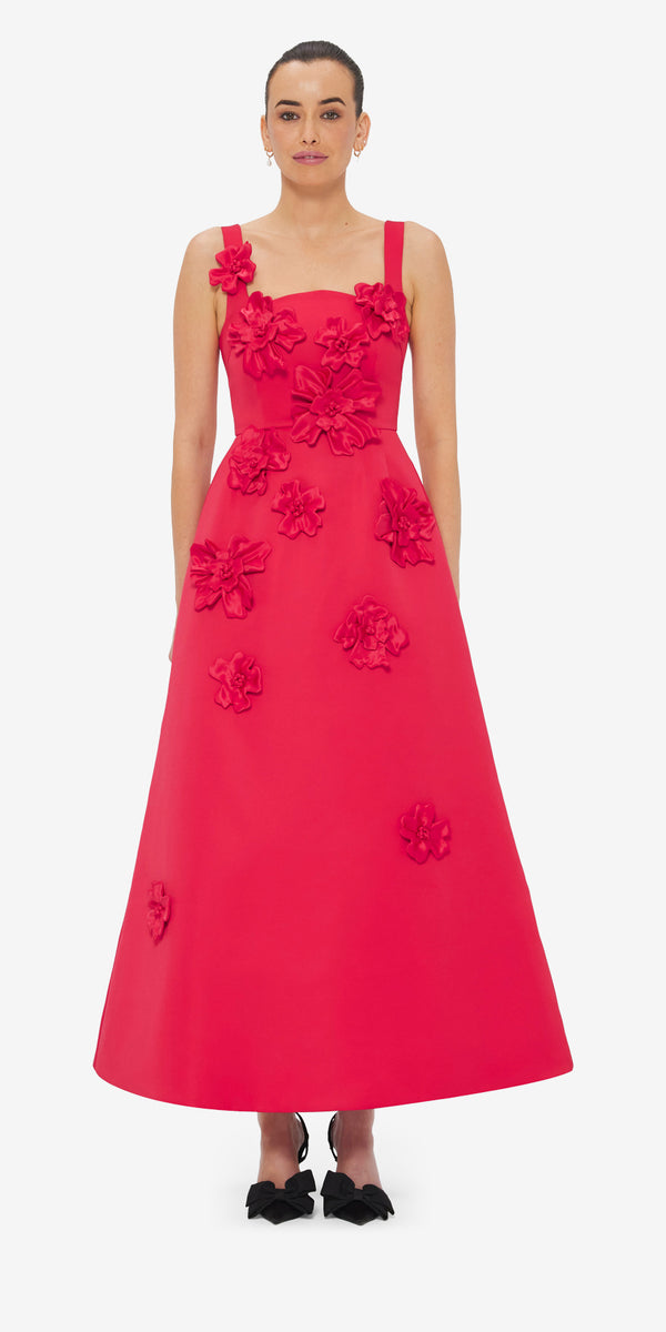 Leo Lin Rianne Floral Appliqué Maxi Dress