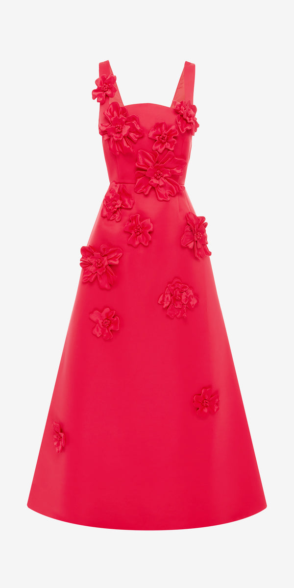 leo lin Rianne Floral Appliqué Maxi Dress