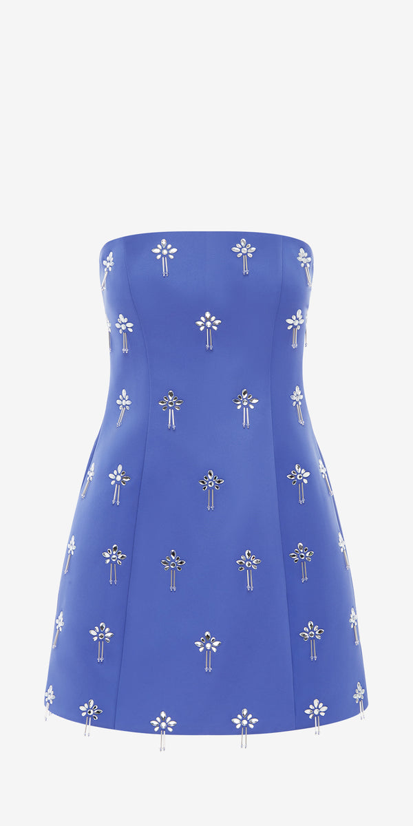 leo lin Roselle Embellished Bustier Mini Dress