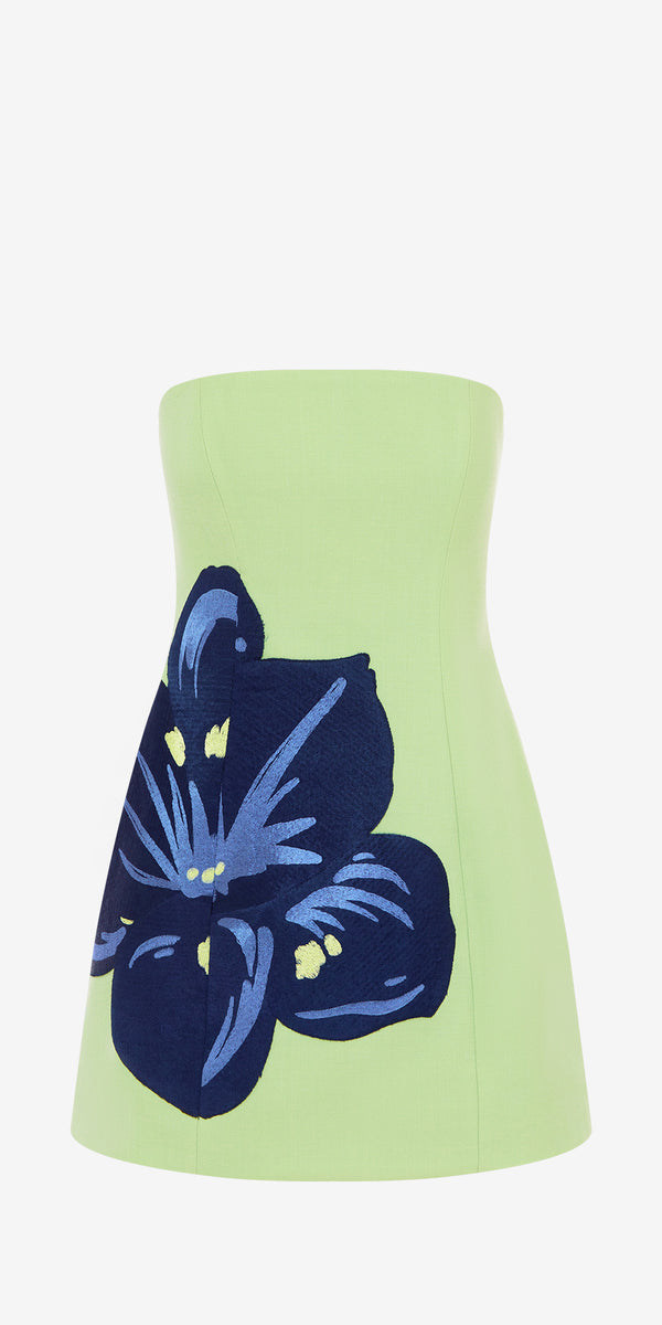 leo lin Roselle Embroidered Bustier Mini Dress