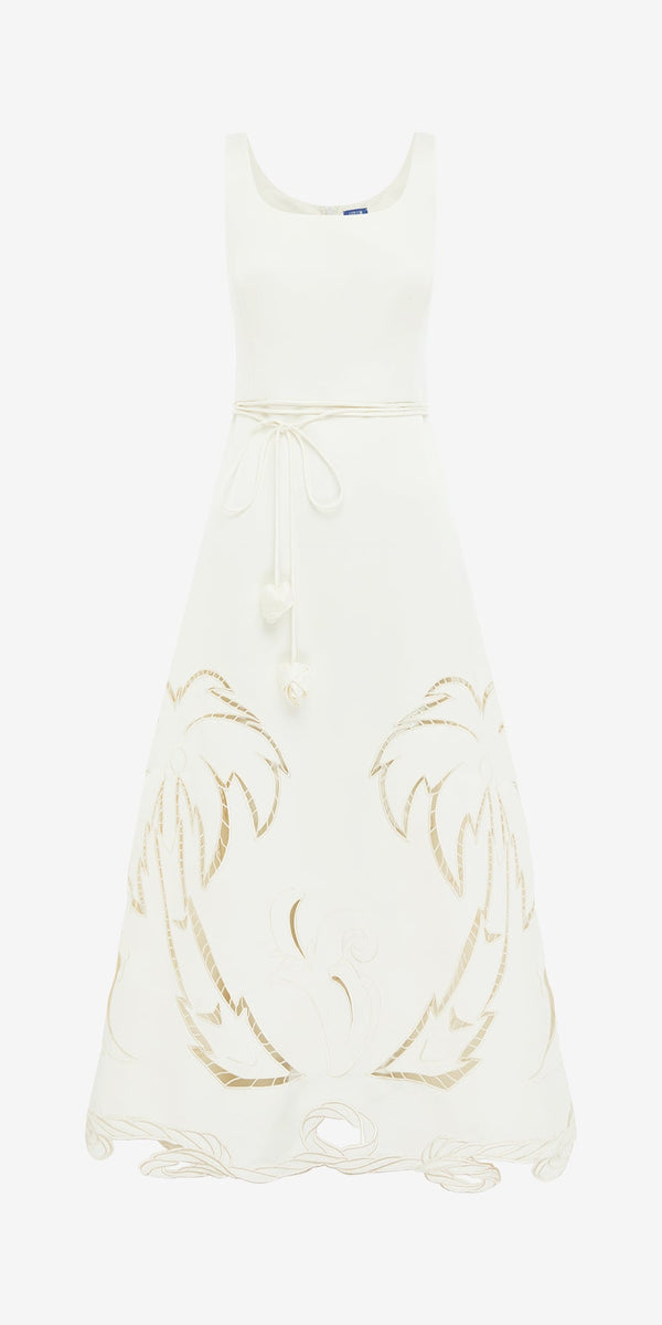 leo lin Serafina Palm Maxi Dress