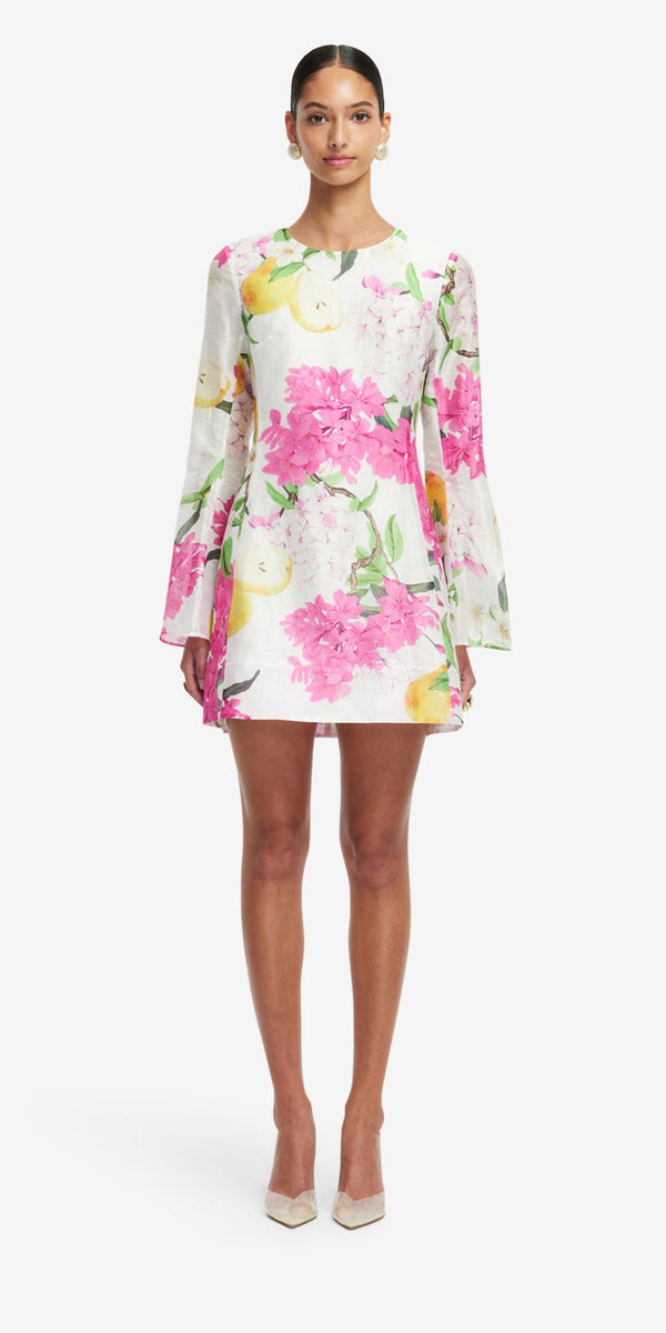 Leo Lin Suzanne Bell Sleeve Mini Dress
