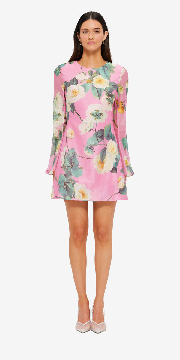 Leo Lin Suzanne Bell Sleeve Mini Dress