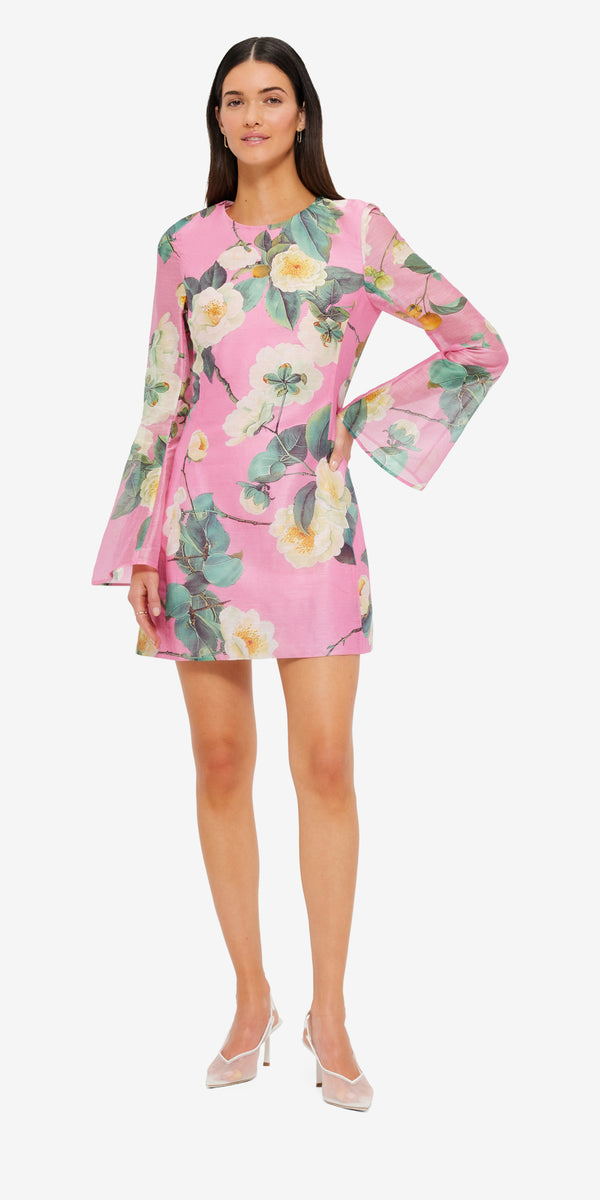 Leo Lin Suzanne Bell Sleeve Mini Dress