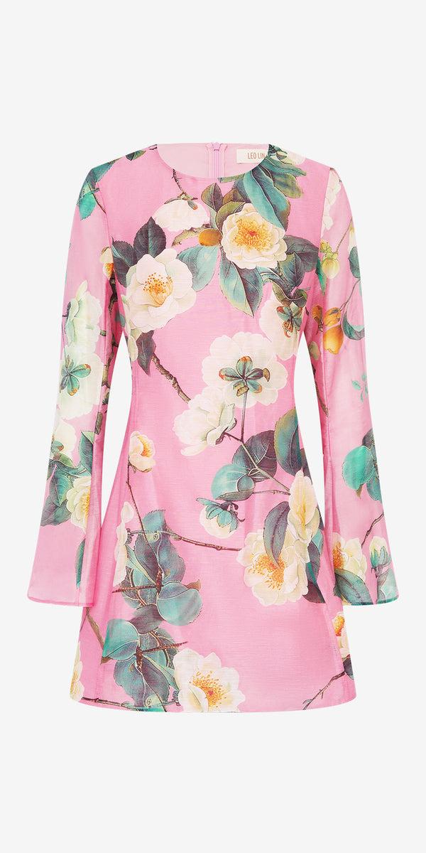 leo lin Suzanne Bell Sleeve Mini Dress