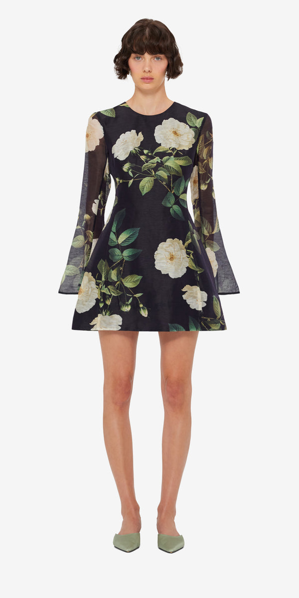 Leo Lin Suzanne Bell Sleeve Mini Dress