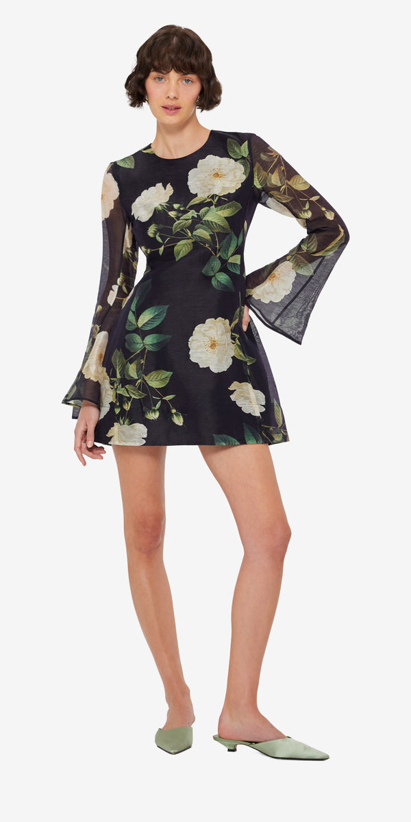 Leo Lin Suzanne Bell Sleeve Mini Dress