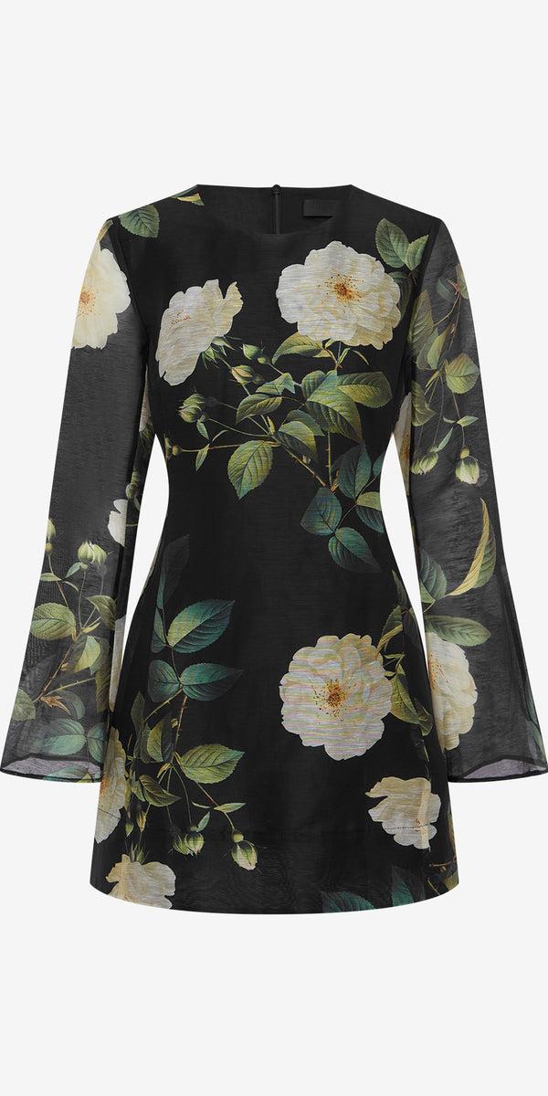 leo lin Suzanne Bell Sleeve Mini Dress