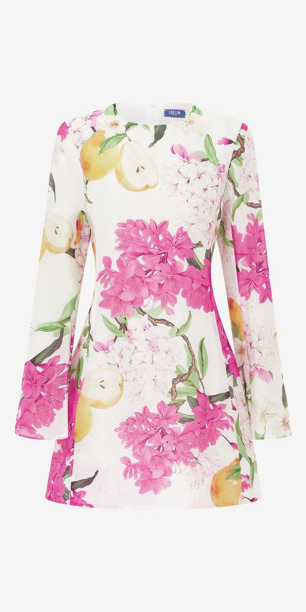 leo lin Suzanne Bell Sleeve Mini Dress