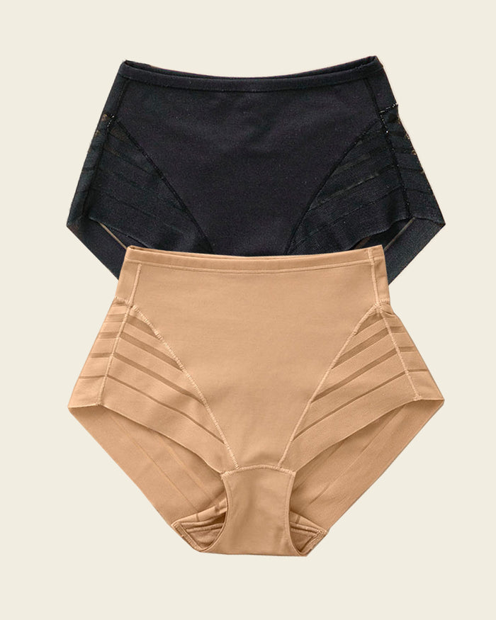 leonisa 2-Pack Stripe Undetectable Lace Classic Shaper Panties