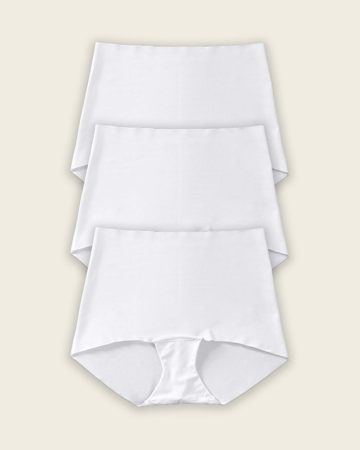 Leonisa 3-Pack Mostly Covered Invisible Microfiber Boyshort Panties
