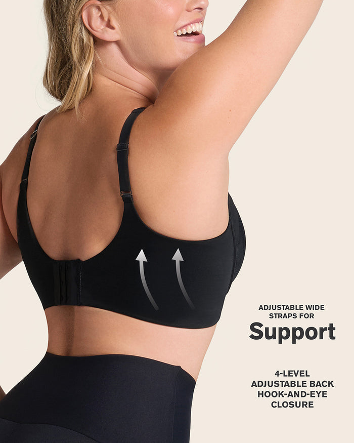 Leonisa Everyday Bra + Stripe Undetectable Shaper Panty In Black