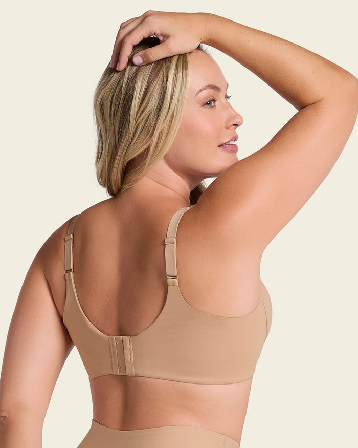 Leonisa Everyday Bra + Stripe Undetectable Shaper Panty In Golden Beige
